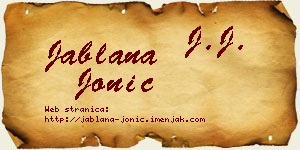 Jablana Jonić vizit kartica